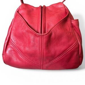 Victoria Leather Co. Vintage Red Droplet Crossbody Bag